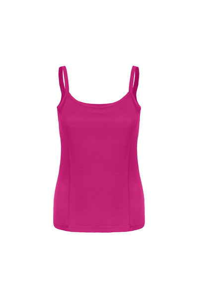 Fine, super comfy pure merino camisole in fuchsia. Great for everyday wear or as a base layer